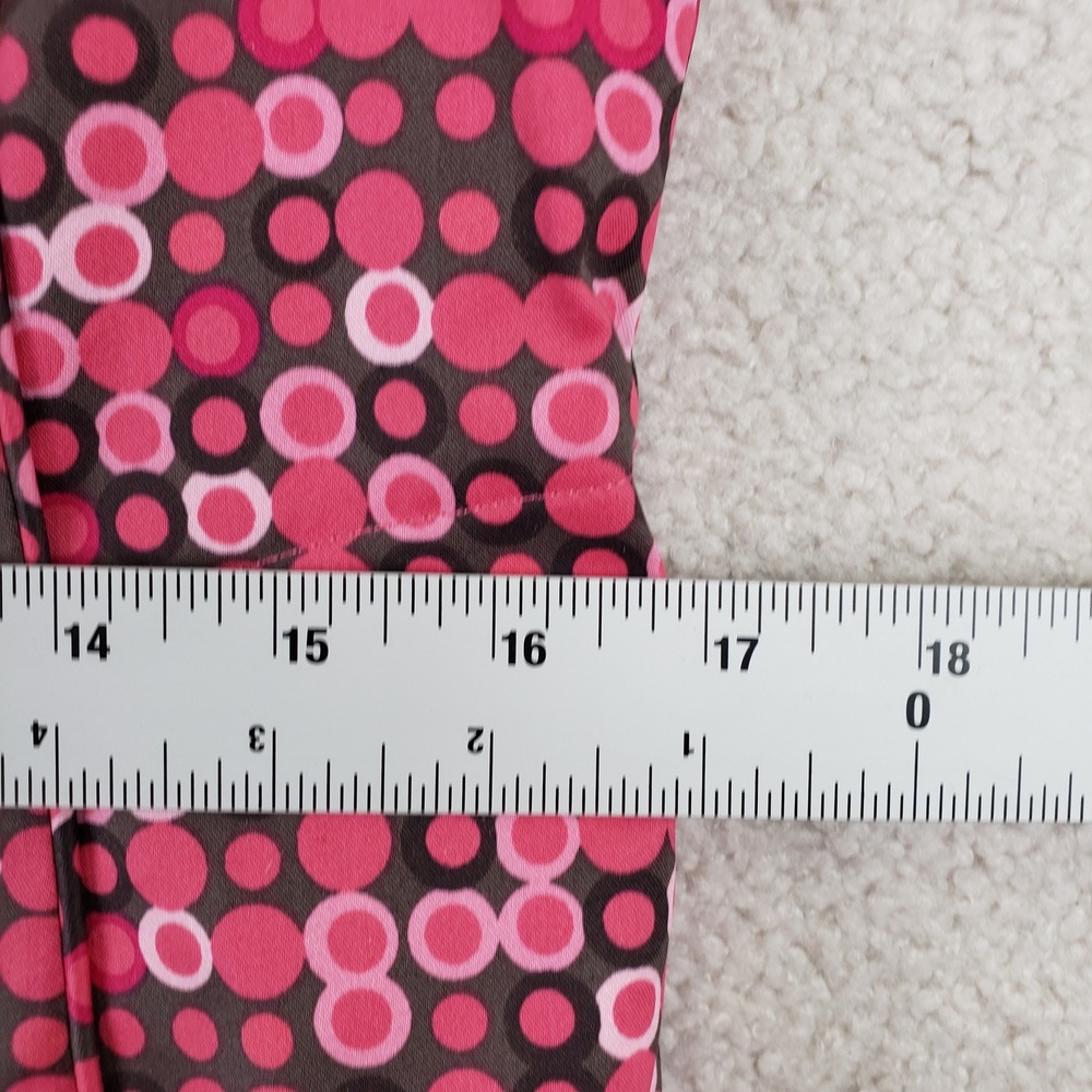 Sigrid Olsen Coat Womens 6 Brown Pink Circle Print Stretch Retro Longline Jacket - Picture 7 of 11